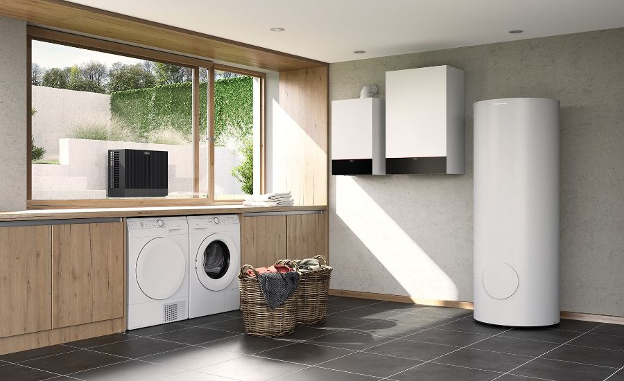 Pompa ciepła z kotłem gazowym, hybrydowy system grzewczy z montażem Pompa ciepła z kotłem gazowym, hybrydowy system grzewczy z montażem